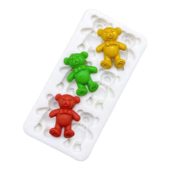 Molde Silicona Osos Mini con Corbatín x 6
